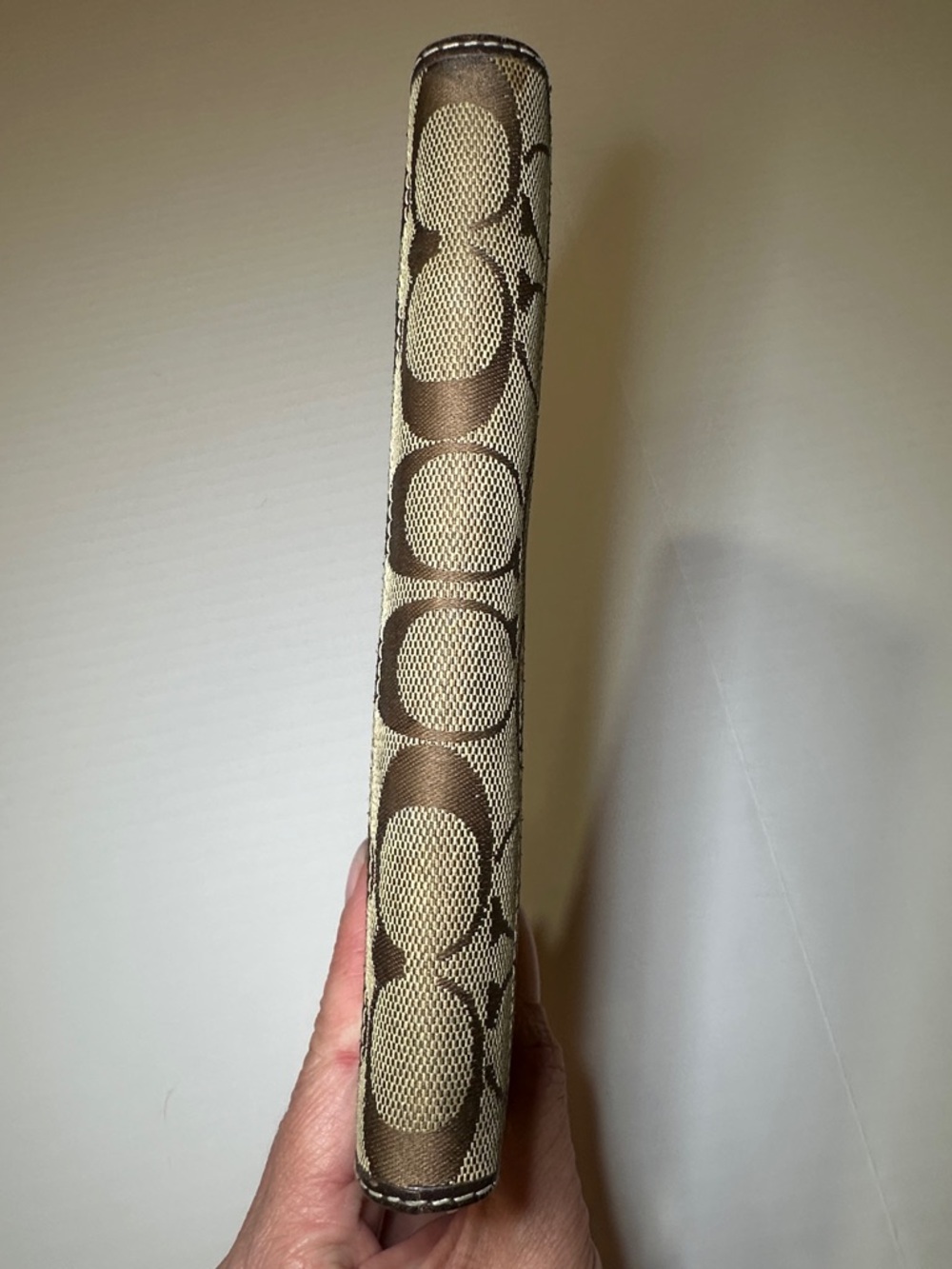 Coach Vintage Y2K Signature Zip Around Wallet Brown Khaki Tan Canvas Leather - Picture 7 of 12